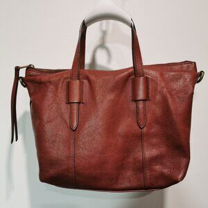 Cognac/Brass Pebbled Leather Tote #264